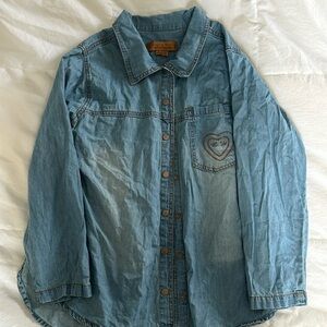 Souris Mini girl denim shirt. 7 years.